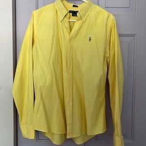 Pale Yellow Ralph Lauren Slim Fit Polo Size 14